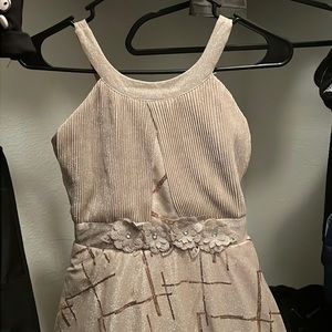 white silver shimmer  formal long sleeveless frock perfect for 6 year old girl.